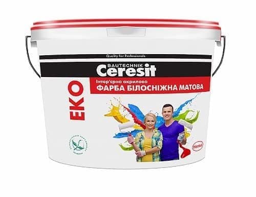 Картинка "краска интерьерная акриловая ceresit eko белоснежная" купить в Киеве