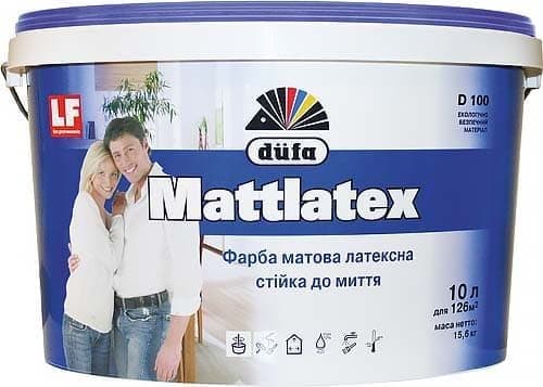 Картинка "краска интерьерная латексная dufa mattlatex d100 10 л" купить в Киеве