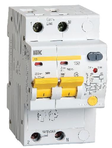 Картинка "дифференциальный автомат iek ад 4,5ka тип ас х-ка c 2p 16а 30ma ад12 (mad10-2-016-c-030)" купить в Киеве