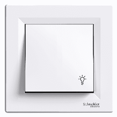 Картинка "выключатель 1-кл. кнопочный с символом "свет" schneider electric asfora белый (eph0900121)" купить в Киеве