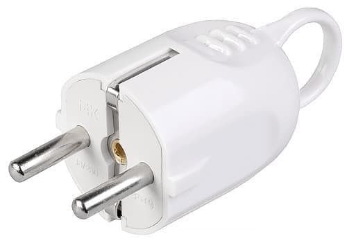 Фото вилка с заземлением, с кольцом 16а iek в интернет магазине