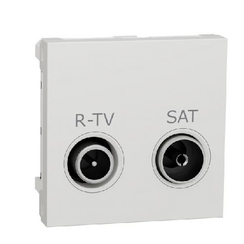 Фото розетка tv+r+sat индивидуальная 2 модуля schneider electric unica new в интернет магазине