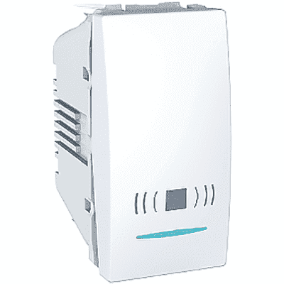 Фото выключатель 1-кл. кнопочный с подсветкой с символом "звонок" 1 модуль 10а schneider electric unica в интернет магазине
