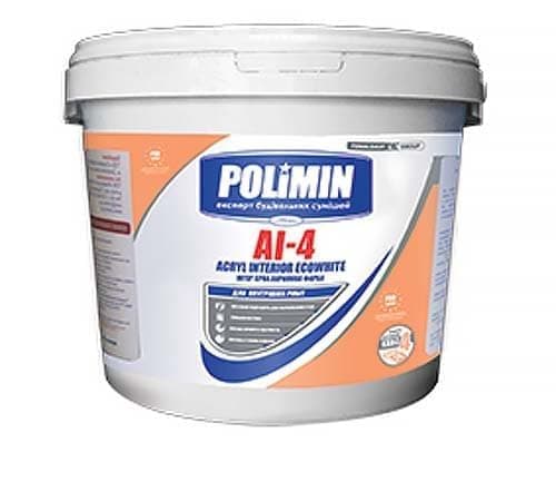 Картинка "краска интерьерная polimin ai-4 acryl interior ecowhite 14 кг 10 л" купить в Киеве