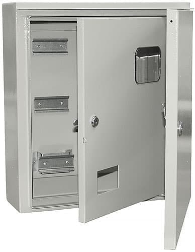 Фото щит учетный металлический iek щу 3/1-1 под 3ф счетчик две дверцы, ip66 в интернет магазине