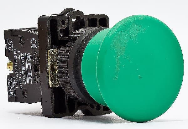 Фото кнопка грибок eс35 зеленый ø40мм (пластик) 1nc тм стс в интернет магазине