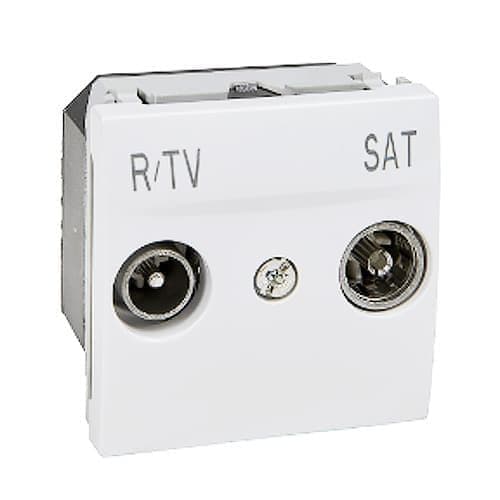 Фото розетка tv+r+sat индивидуальная 2 модуля schneider electric unica в интернет магазине