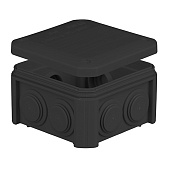 Фото распределительная коробка накладная ip55 черная 90х90х52 plank (plk401v850) в интернет магазине